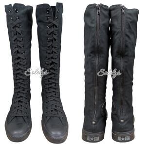 Converse 2009 XXHI Black Monochrome Custom Elastic Lace Knee High Sneaker M9 W11